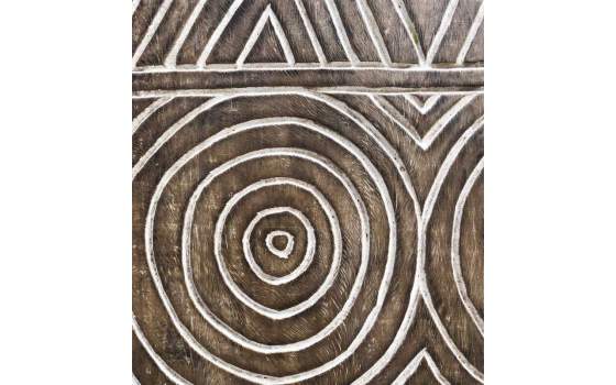 Panel Madera Mango Figuras Geometricas Talladas  Serie Ahulost