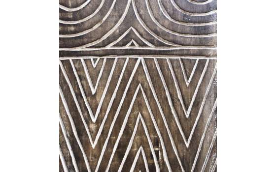 Panel Madera Mango Figuras Geometricas Talladas  Serie Ahulost