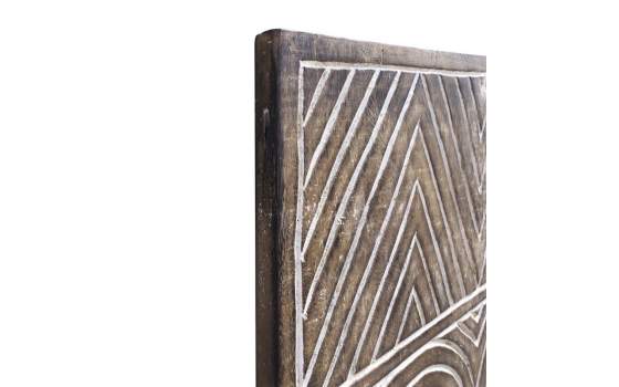 Panel Madera Mango Figuras Geometricas Talladas  Serie Ahulost