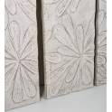 Panel Madera Suar Blanco Tallado con Flores Serie Ahulost