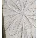 Panel Madera Suar Blanco Tallado con Flores Serie Ahulost