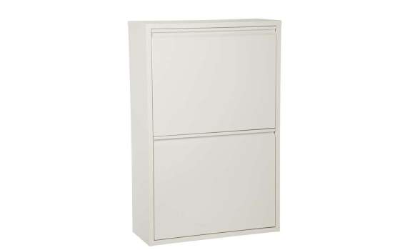 Papelera 4 cubos de Reciclaje 2 Puertas Blanca Serie Arbasola