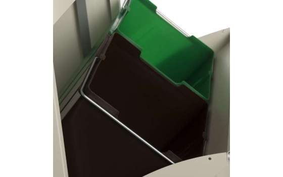 Papelera 4 cubos de Reciclaje 2 Puertas Blanca Serie Arbasola