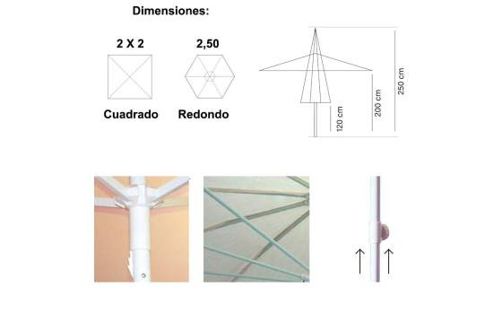 Parasol Cuadrado o Redondo Serie Arena