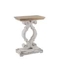 Pedestal Consola de 50 cm Blanca Decape Nogal Talton