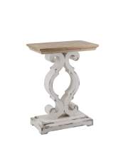 Pedestal Consola de 50 cm Blanca Decape Nogal Talton