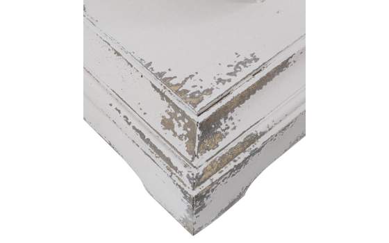 Pedestal Consola de 50 cm Blanca Decape Nogal Talton