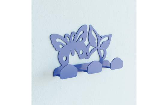 Perchero Diseño Juvenil Mariposas 3 Pomos acero Mark Perchero Diseño Juvenil Mariposas 3 Pomos acero Mark