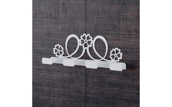 Perchero Diseño Moderno 4 Pomos de Pared en acero Galatea