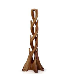 Perchero Rustico Doble Tronco Madera Caoba - Serie Arestay