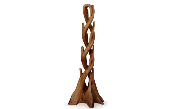 Perchero Rustico Doble Tronco Madera Caoba - Serie Arestay