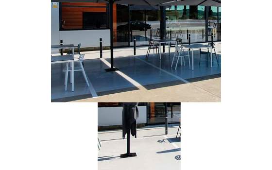 Pie de Parasol Metalico Fijacion Suelo 2 Colores Serie245/245-90