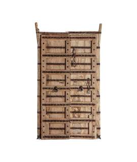 Puerta Rustica Teca y Metal Diseño Medieval Serie Amblard