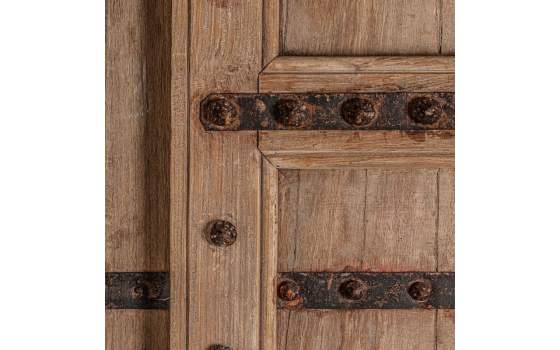 Puerta Rustica Teca y Metal Diseño Medieval Serie Amblard