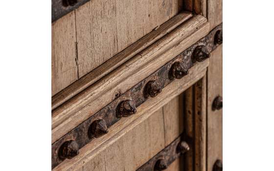 Puerta Rustica Teca y Metal Diseño Medieval Serie Amblard