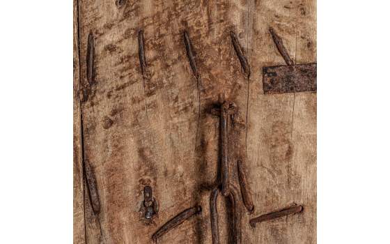 Puerta Rustica Teca y Metal Diseño Medieval Serie Amblard