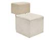 Puff Baul Tapizado Blanco Respaldo Multicolor - Serie Addey
