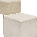 Puff Baul Tapizado Blanco Respaldo Multicolor - Serie Addey