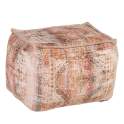 Puff Multicolor Rojizo Cuadrado con Asas Serie Derial