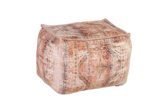 Puff Multicolor Rojizo Cuadrado con Asas Serie Derial