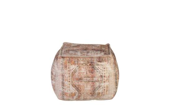 Puff Multicolor Rojizo Cuadrado con Asas Serie Derial