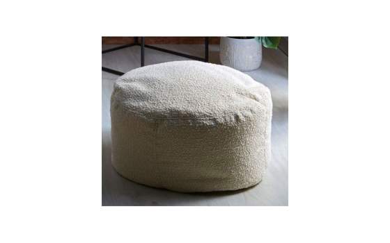Puff Redondo 60 cm Tapizado Anat Beige Serie Batran