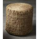 Puff Taburete de Yute Redondo Serie Ariena