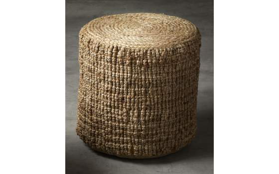 Puff Taburete de Yute Redondo Serie Ariena