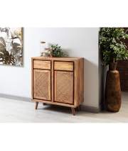 Recibidor 2 Cajones 2 Puertas Rattan y Madera Actual Serie Nori