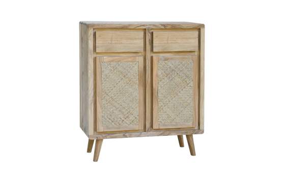 Recibidor 2 Cajones 2 Puertas Rattan y Madera Actual Serie Nori