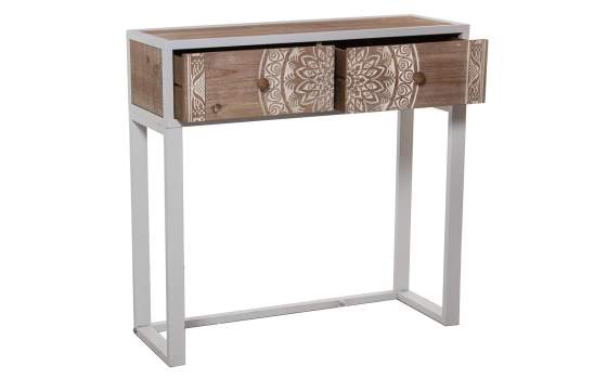 Recibidor 2 Cajones Decorado Estilo Oriental Serie Akain