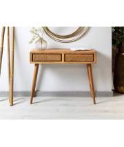 Recibidor 2 Cajones Rattan y Madera Estilo Actual Serie Nori