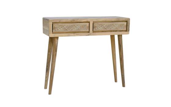 Recibidor 2 Cajones Rattan y Madera Estilo Actual Serie Nori
