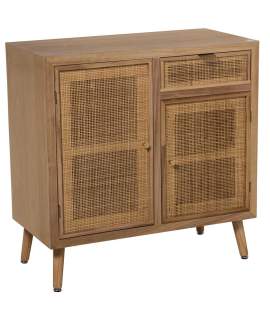 Recibidor Actual Madera Rattan 2 Puertas 1 Cajon Serie Sedir