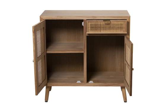 Recibidor Actual Madera Rattan 2 Puertas 1 Cajon Serie Sedir