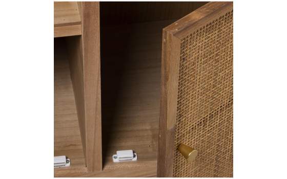 Recibidor Actual Madera Rattan 2 Puertas 1 Cajon Serie Sedir