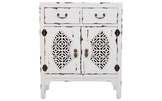 Recibidor Blanco Decape 2 Puertas Talladas 2 Cajones Makalu