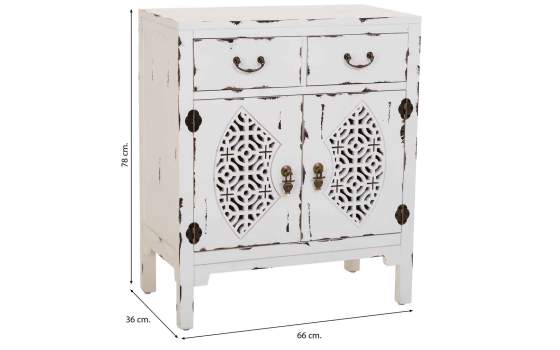 Recibidor Blanco Decape 2 Puertas Talladas 2 Cajones Makalu