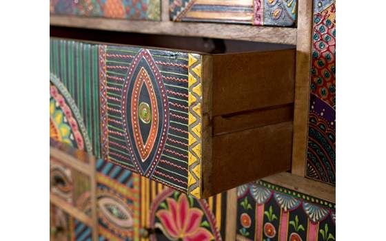 Recibidor Decorado en Colores Tipo Mandala 13 Cajones Alverit