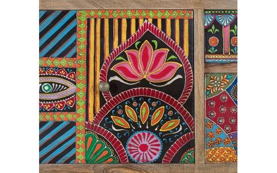 Recibidor Decorado en Colores Tipo Mandala 13 Cajones Alverit