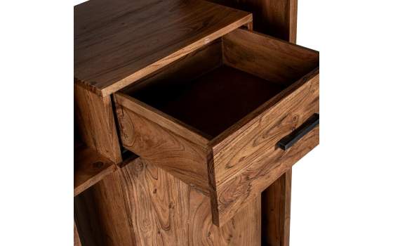 Recibidor Estantes 1 Cajon 1 Puerta Madera Acacia Althaus