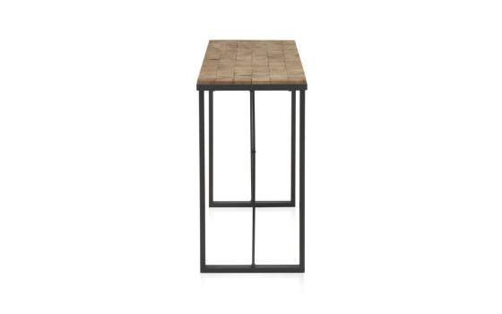 Recibidor Estilo Industrial Tablas Recicladas y Acero Natens