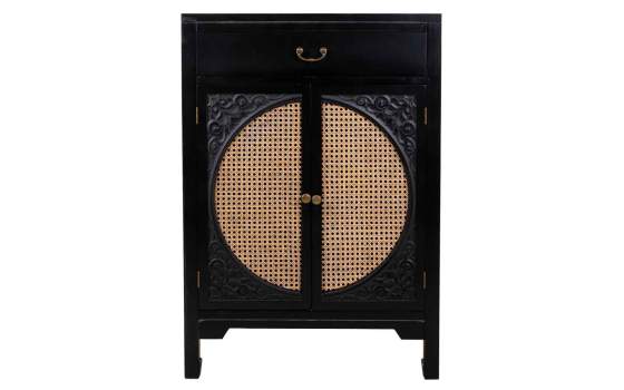 Recibidor Negro Rustico 1 Cajon 2 Puertas Serie Alika