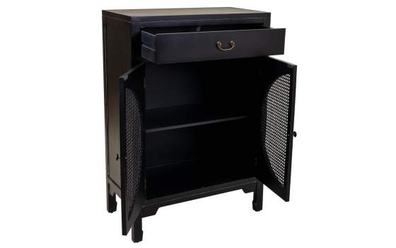 Recibidor Negro Rustico 1 Cajon 2 Puertas Serie Alika