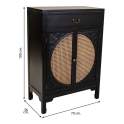 Recibidor Negro Rustico 1 Cajon 2 Puertas Serie Alika
