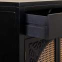 Recibidor Negro Rustico 1 Cajon 2 Puertas Serie Alika