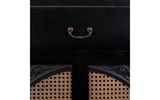 Recibidor Negro Rustico 1 Cajon 2 Puertas Serie Alika