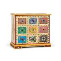 Recibidor Oriental 9 Cajones Pintados a Mano Serie Arfian