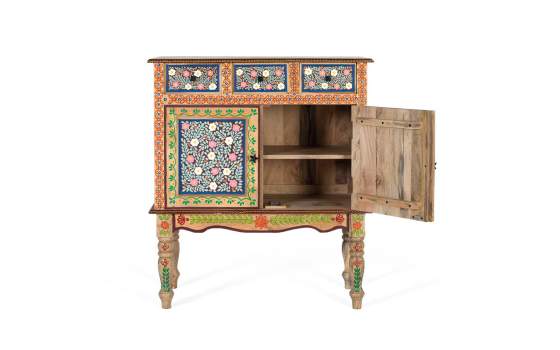 Recibidor Oriental Decorado 2 Puertas 3 Cajones Serie Aciapi