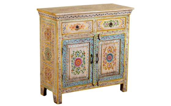 Recibidor Oriental Madera Mango Policromado Serie Ambros